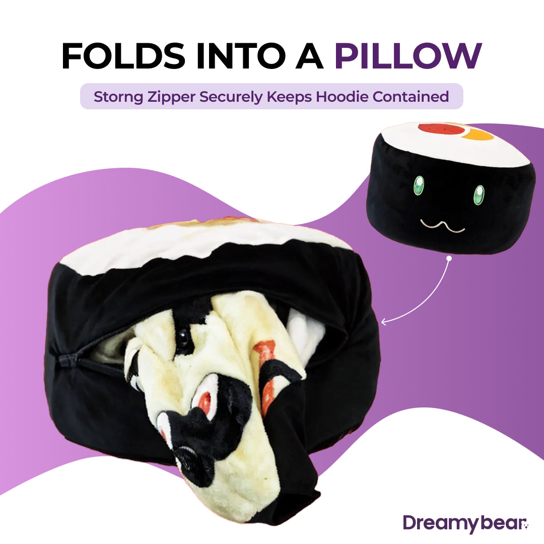 Snuggable Blanket Hoodie - Sushi