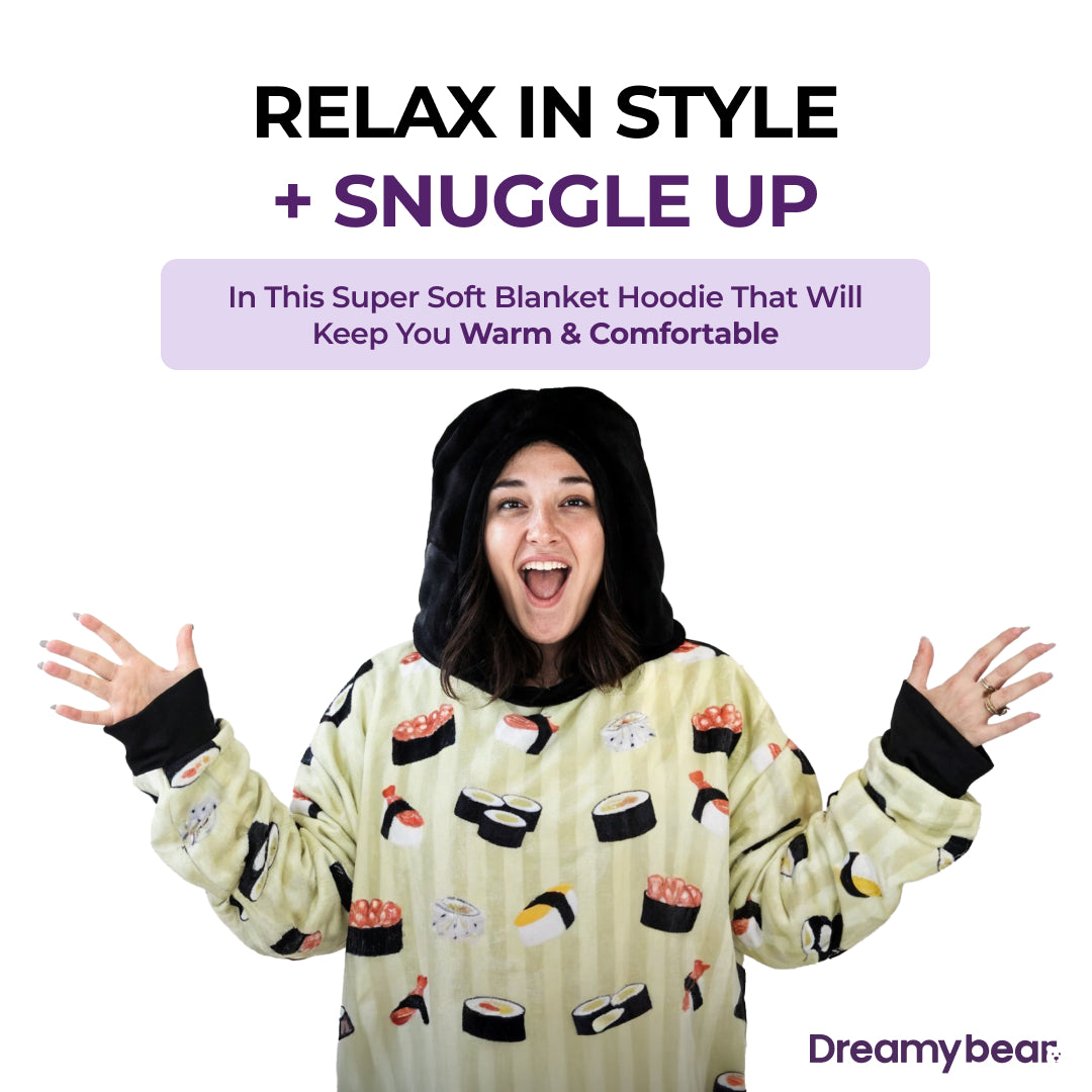 Snuggable Blanket Hoodie - Sushi