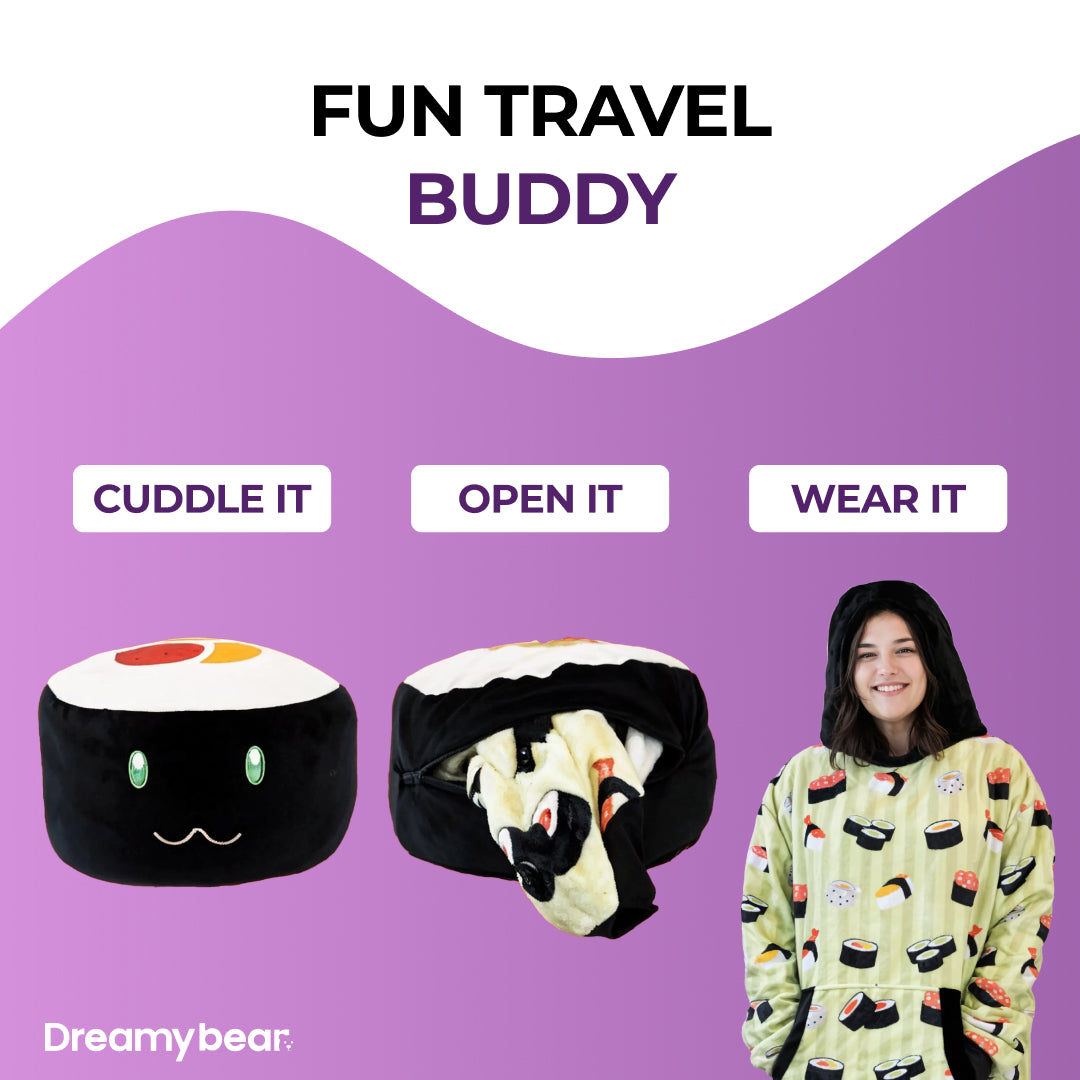 Snuggable Blanket Hoodie - Sushi