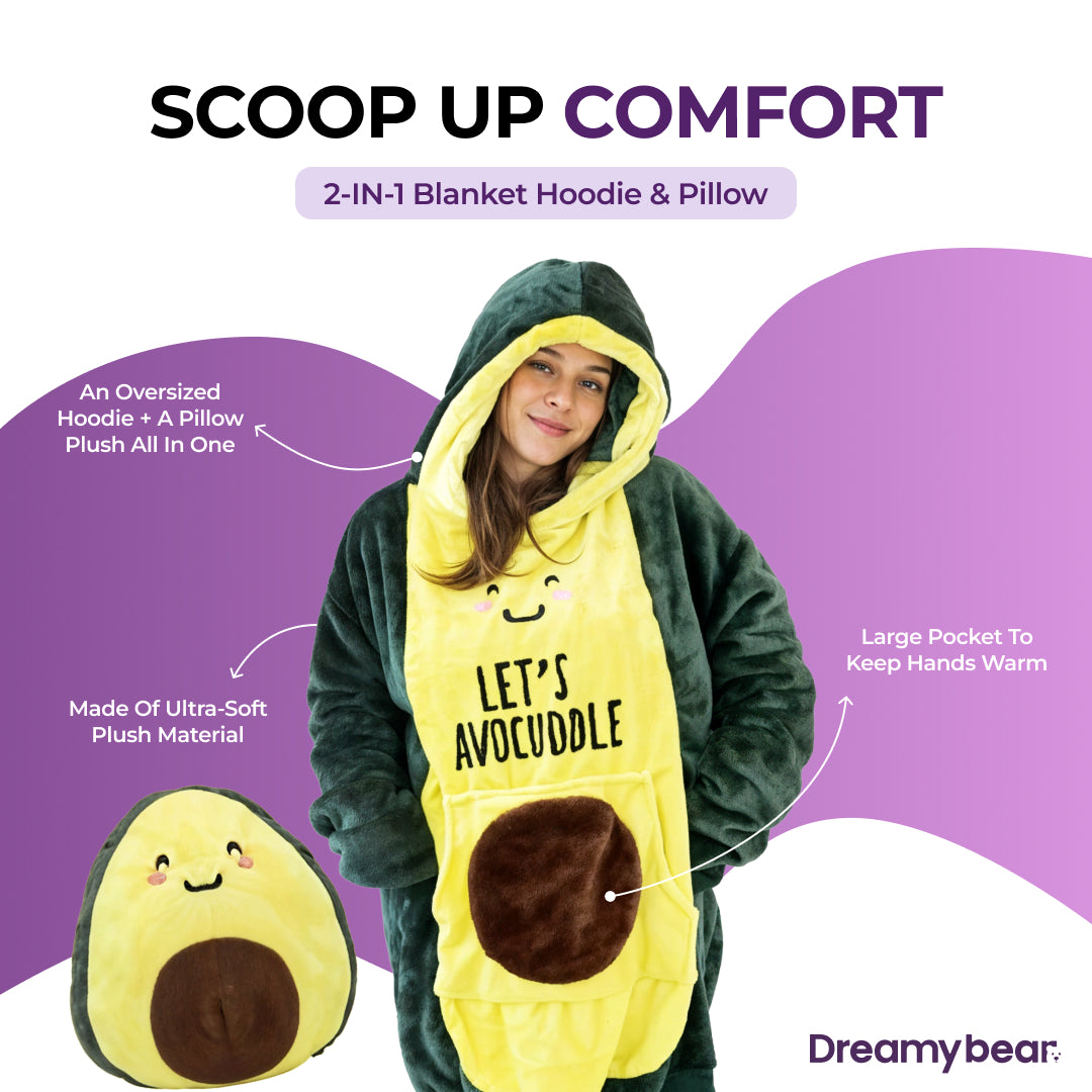 Snuggable Blanket Hoodie -  Avocado