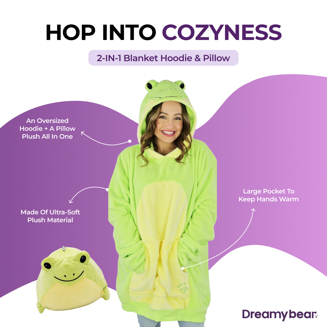 Snuggable Blanket Hoodie - Frog